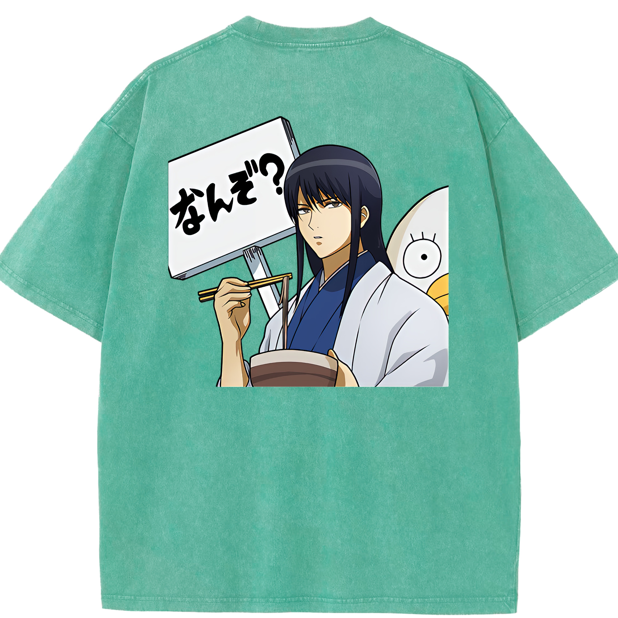 （画像用） ぎんたま 坂田銀時（さかたぎんとき） 神楽 志村新八（しむら しんぱち） GINTAMA Sakata Gintoki Kagura Shimura Shinpachi 綿100% ヴィンテージ風 半袖Tシャツ（背面プリント）